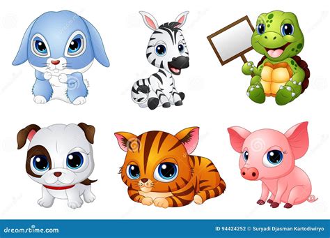 Cute Animals Birthday Wishes Cartoon Vector | CartoonDealer.com #69173561