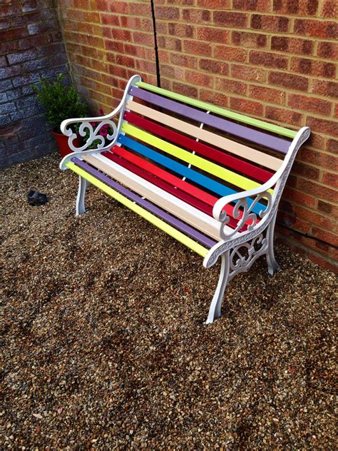 Park bench ideas, Painted outdoor furniture, Garden bench