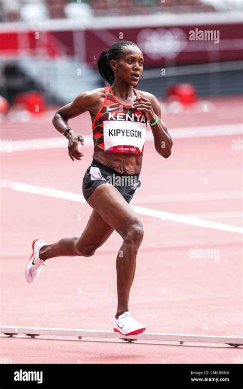 Faith Kipyegon (KEN) competing in the Women's 1500 metres heats at the 2020 (2021) Olympic ...