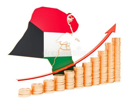 Economic Growth in Kuwait Concept, 3D Rendering Stock Illustration ...