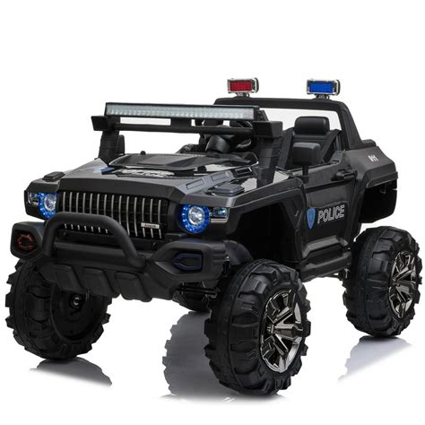 Aosom 12V Kids Electric 2-Seater Ride On Police Car SUV Truck Toy with ...