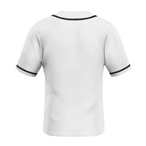 Blank White & Black Full Button Baseball Jersey For Men