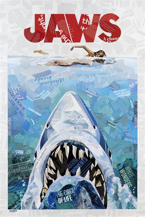 Jaws Movie Poster - Original Collage - Art Lovers Australia