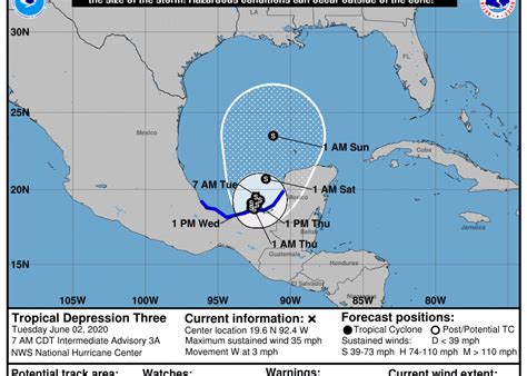 Day 1 of 2020 hurricane season brings Tropical Depression 3 in Bay of ...