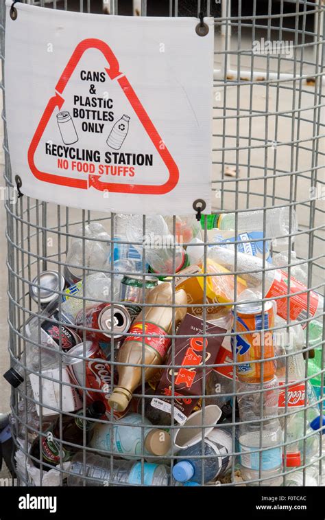 Recycling bin for plastic bottles and cans, Adelaide, South Australia Stock Photo - Alamy