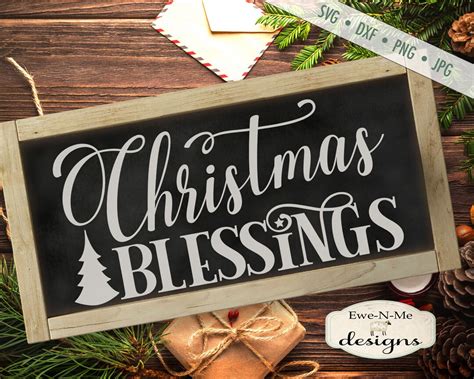 Christmas Blessings Svg Tree SVG SVG Winter Svg Christmas SVG Commercial Use Svg, Dxf, Png and ...