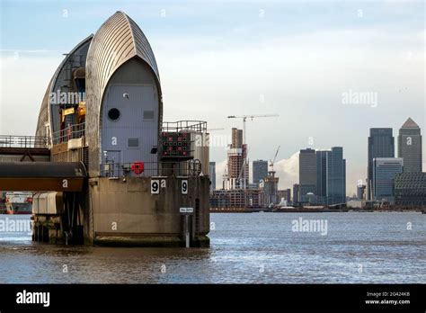 View of the Thames Barrier Stock Photo - Alamy