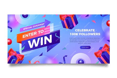 Free Vector | Gradient enter to win horizontal banner