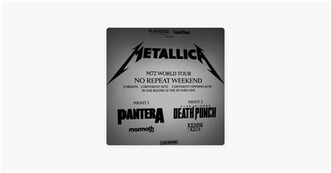 ‎METALLICA/PANTERA M72 Show Setlist Playlist by Setlist Guy - Apple Music