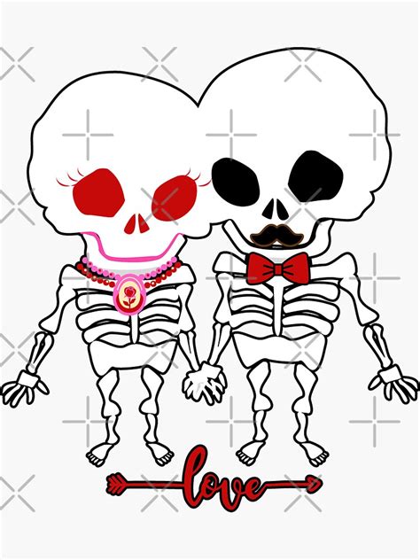 "cute skeleton lovely couple - romantic" Sticker for Sale by TopsDI | Redbubble