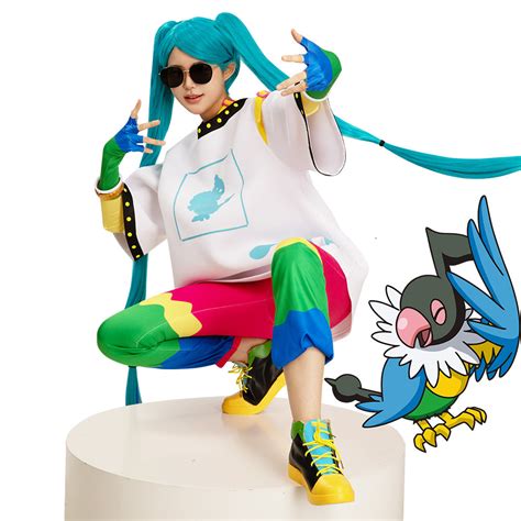 Pokemon feat. Hatsune Miku Project VOLTAGE Normal Type Cosplay Costume ...