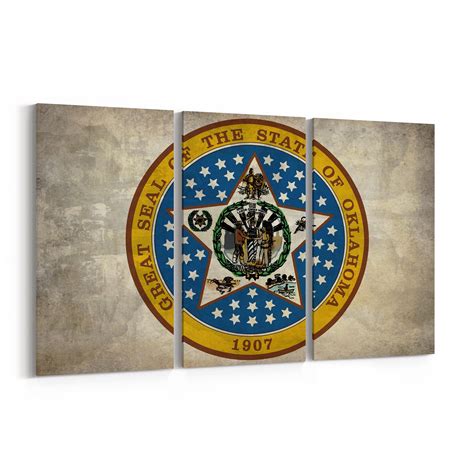 Oklahoma State Seal Wall Art Canvas Oklahoma State Seal Canvas Print Multiple Sizes Wrapped ...