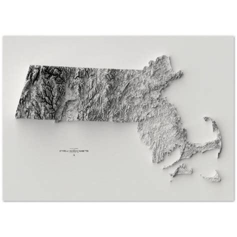 Massachusetts Elevation Map - Etsy