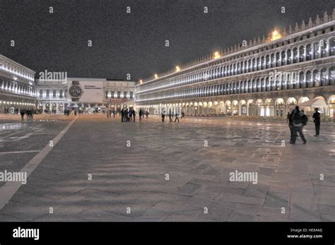 St Marks Square venice Italy at night Stock Photo - Alamy