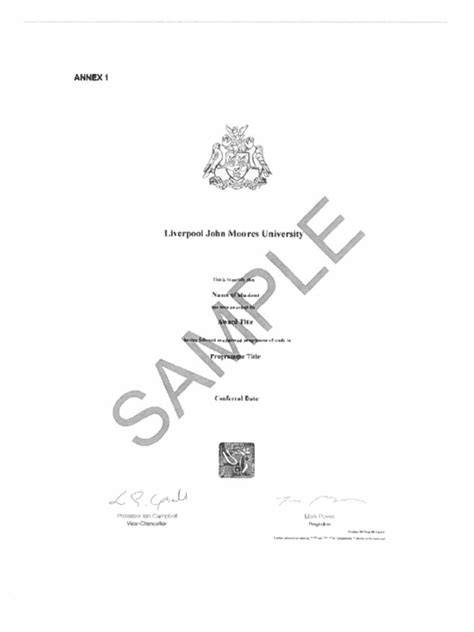 LJMU Certificate & Transcript Sample | PDF