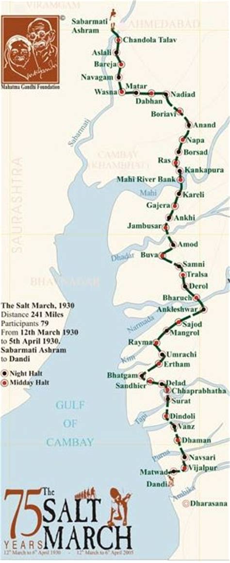 Gandhi Salt March Map