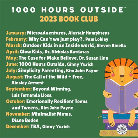 2023 Book Club Information — 1000 Hours Outside