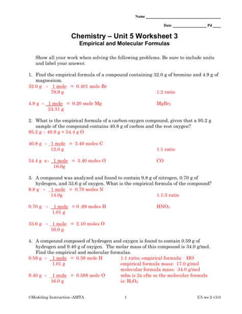 Chemistry Unit 4 Worksheet 1 — db-excel.com