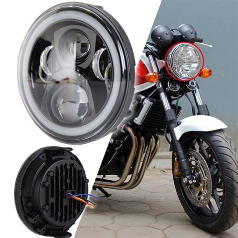 Motorcycle 7" Round Headlight H4 For Honda CB500 CB400 CB1300 Hornet ...