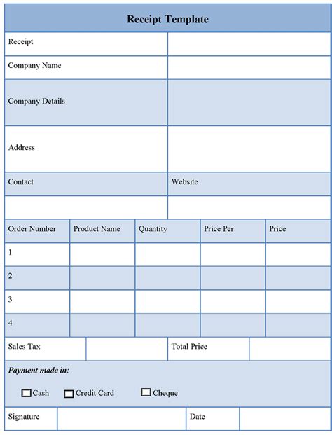 Free Receipt, Template of Free Receipt | Sample Templates