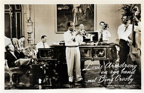 Louis Armstrong and his band with Bing Crosby in High Society (1956 ...