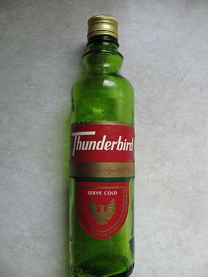 Nice Vintage THUNDERBIRD Wine Bottle 375 ML Empty Modesto E & J GALLO ...