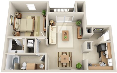 Download Modern One Bedroom Apartment Layout | Wallpapers.com