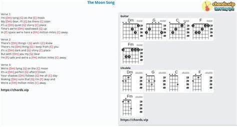 Chord: The Moon Song - tab, song lyric, sheet, guitar, ukulele | chords.vip