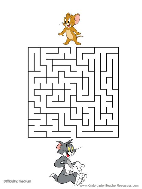 Printable mazes, Mazes for kids printable, Tom and jerry