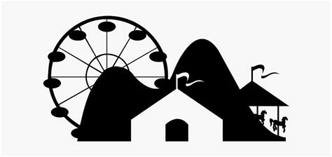 Silhouette Amusement Park Clipart, HD Png Download - kindpng