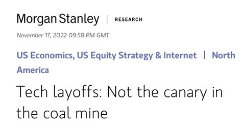 Carl Quintanilla on Twitter: "MORGAN STANLEY: “Layoffs in the tech sector are making headlines ...