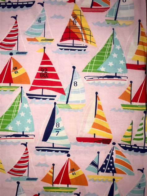 Sailboats Nautical Theme Collection 100% Cotton Fabric | Etsy