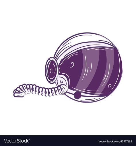 Isolated sketch of an astronaut helmet Royalty Free Vector