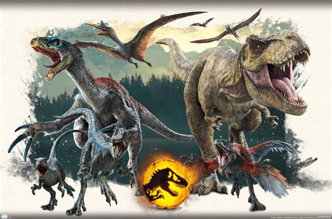 Jurassic Park Movie Jurassic World Dominion 2022 Posters And Prints Wall Art Dinosaur Film ...