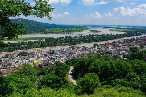 Haridwar City, Aerial View from Shrai Mata Mansa Devi Mandir Temple, Hardwar. India Stock Image ...