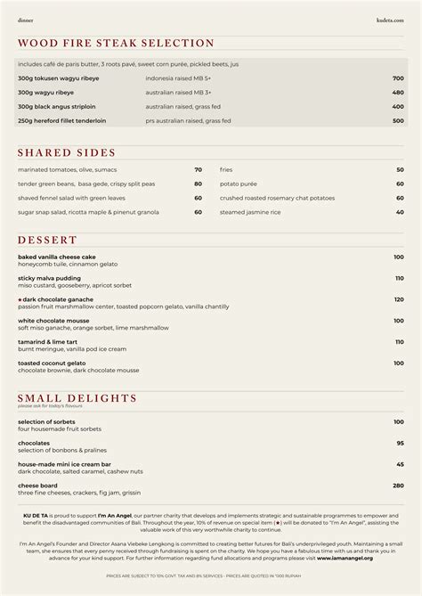 Menu at KU DE TA pub & bar, Mengwi