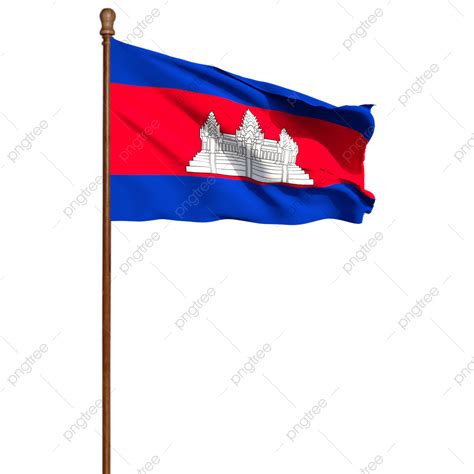 Cambodia Flag Clipart Transparent Background, Cambodia Flag With Pole, Cambodia Flag With Pole ...