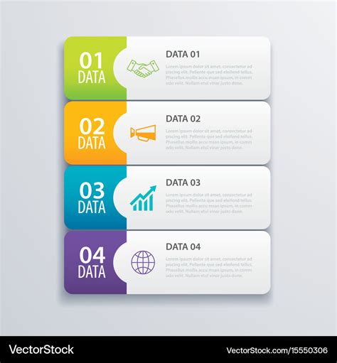 4 infographic tab index banner design Royalty Free Vector