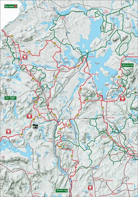 Rangeley Snowmobile Trail Map / Swift Valley View Maine Land Scenic ...