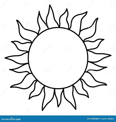 Sun Line Drawing Logo Vector Illustration Stock Vector - Illustration ...