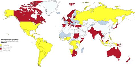 Presidential, semi-presidential and parliamentary regimes. Map ...