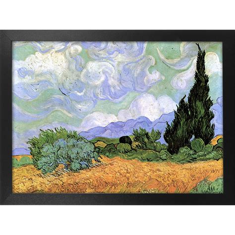 Trademark Art "Wheatfield with Cypresses 1889" Framed Canvas Art, 18x24 - Walmart.com - Walmart.com