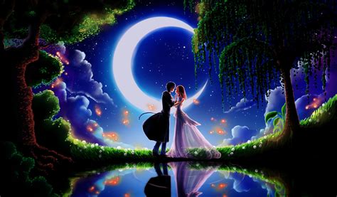 Moonlit Anime Romance: 4K Ultra HD Wallpaper