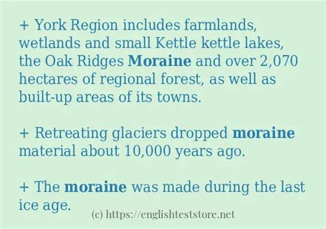 Some example sentences of "moraine" - EnglishTestStore Blog