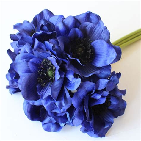 Navy Blue Anemone Bundle | Silk Wedding Flowers | Afloral.com | Silk ...