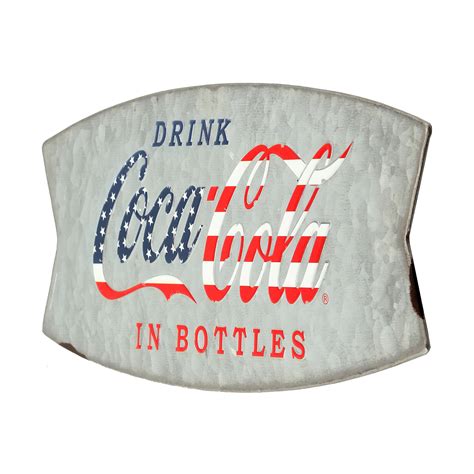 Coca-Cola In Bottles Stars & Stripes Galvanized Metal Sign - Coca-Cola ...