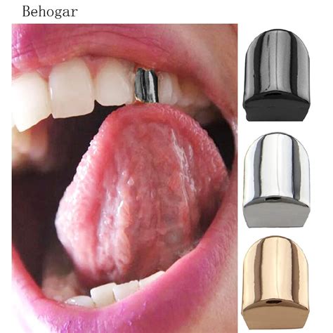 Behogar Single Vampire Top False Teeth Caps Hip Hop Style Tooth Grill Denture Cap for Halloween ...