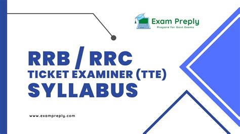 RRC / RRB Ticket Examiner (TTE) Syllabus, Exam Pattern - Exam Preply