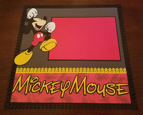 Disney Mickey Mouse Scrapbook Layout 1 Page 12x12 | Etsy