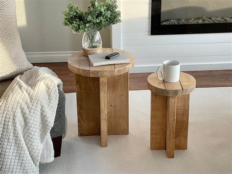 Round Modern Wood Side Tables | Ana White